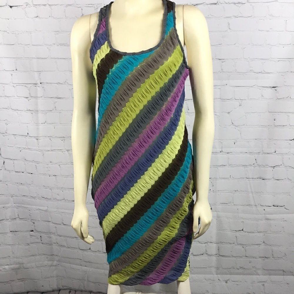 Muse Unique Knit Crochet Dress lined EUC size 8